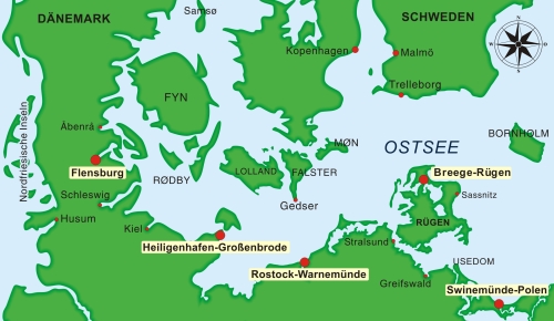 Das Segelrevier und die St�tzpunkte