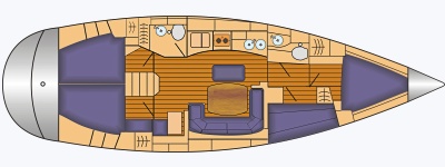 Grundriss und Kojenaufteilung Bavaria 44
