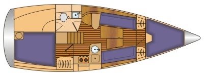 Grundriss und Kojenaufteilung Hanse 325