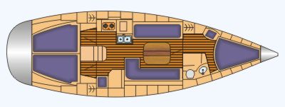Grundriss und Kojenaufteilung Bavaria 37 cruiser