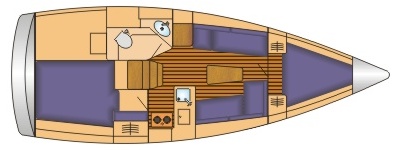 Grundriss und Kojenaufteilung Bavaria Cruiser 33