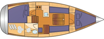 Grundriss und Kojenaufteilung Dufour 325 GL
