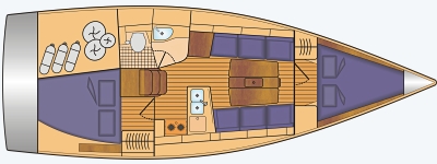 Grundriss und Kojenaufteilung Dehler 34