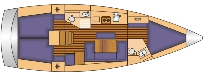 Grundriss und Kojenaufteilung Bavaria Cruiser 41