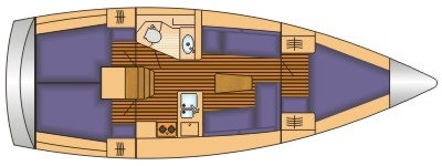 Grundriss und Kojenaufteilung Bavaria Cruiser 37
