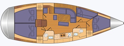 Grundriss und Kojenaufteilung Delphia 40.4