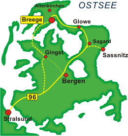 Anreise nach Breege auf der Insel Rügen - Yachtcharterbasis Breege